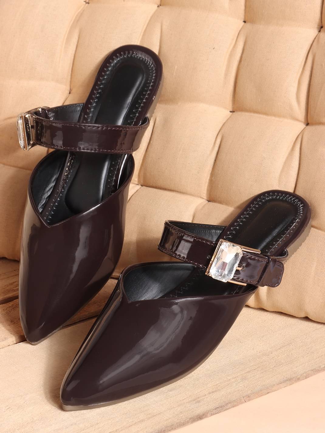     			Try me Brown Women's Flats