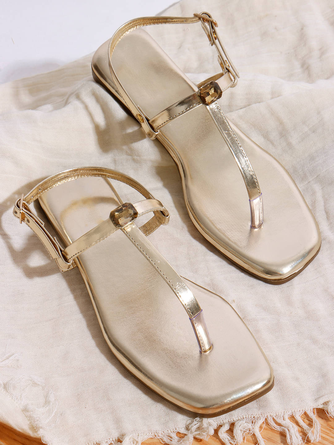     			Try me Gold Women's Flats