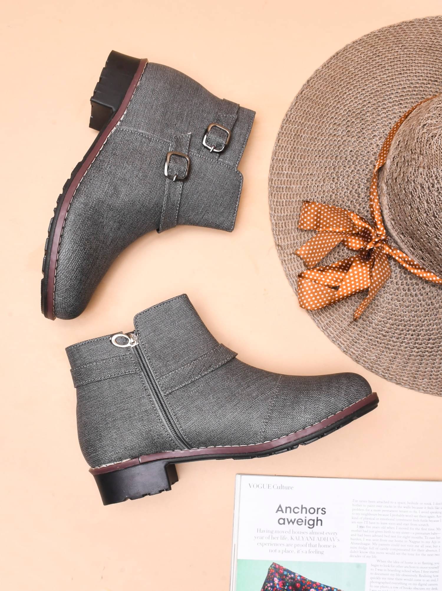     			Try me Gray Women's Ankle Length Boots