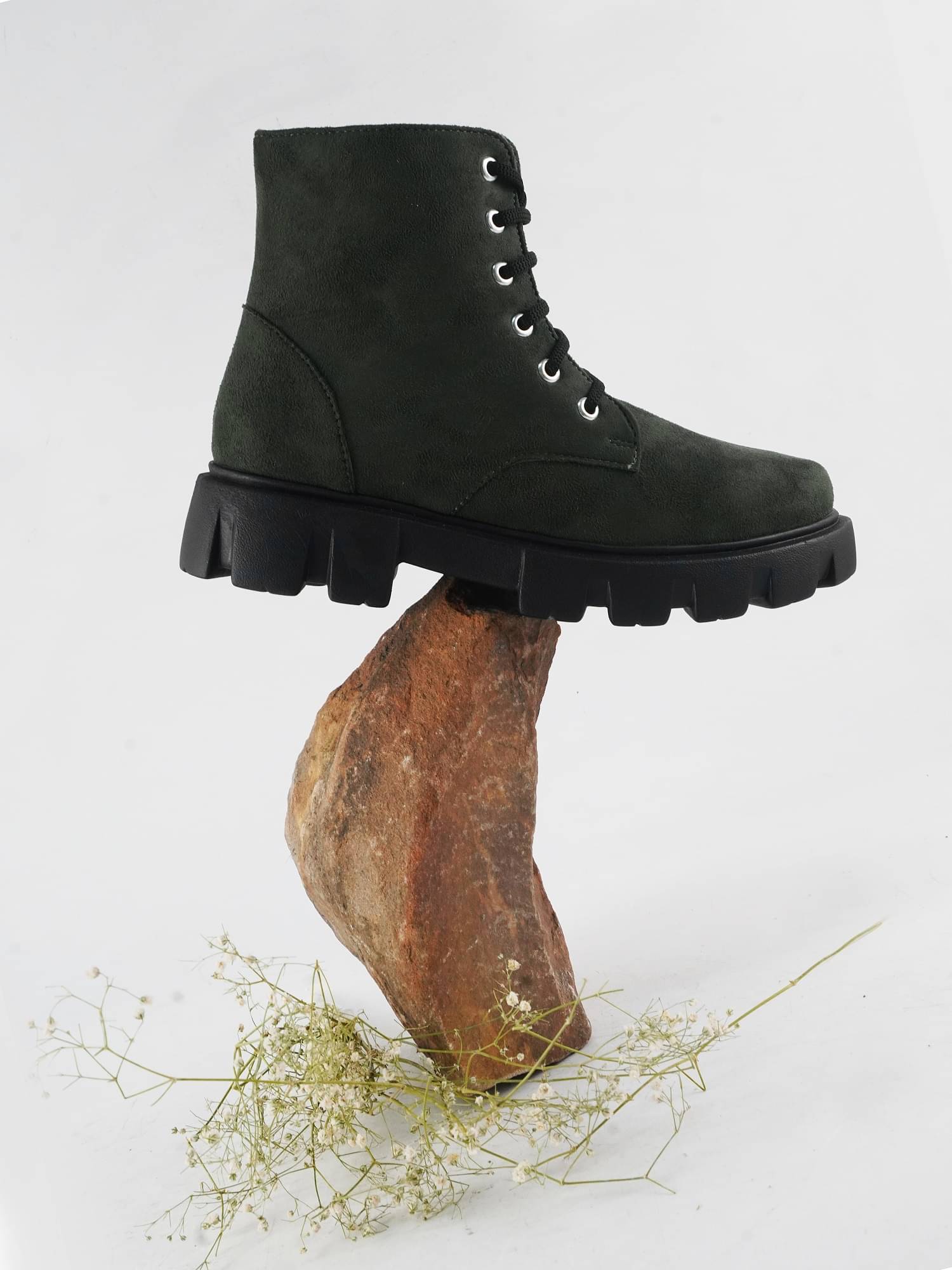     			Try me Green Women's Ankle Length Boots