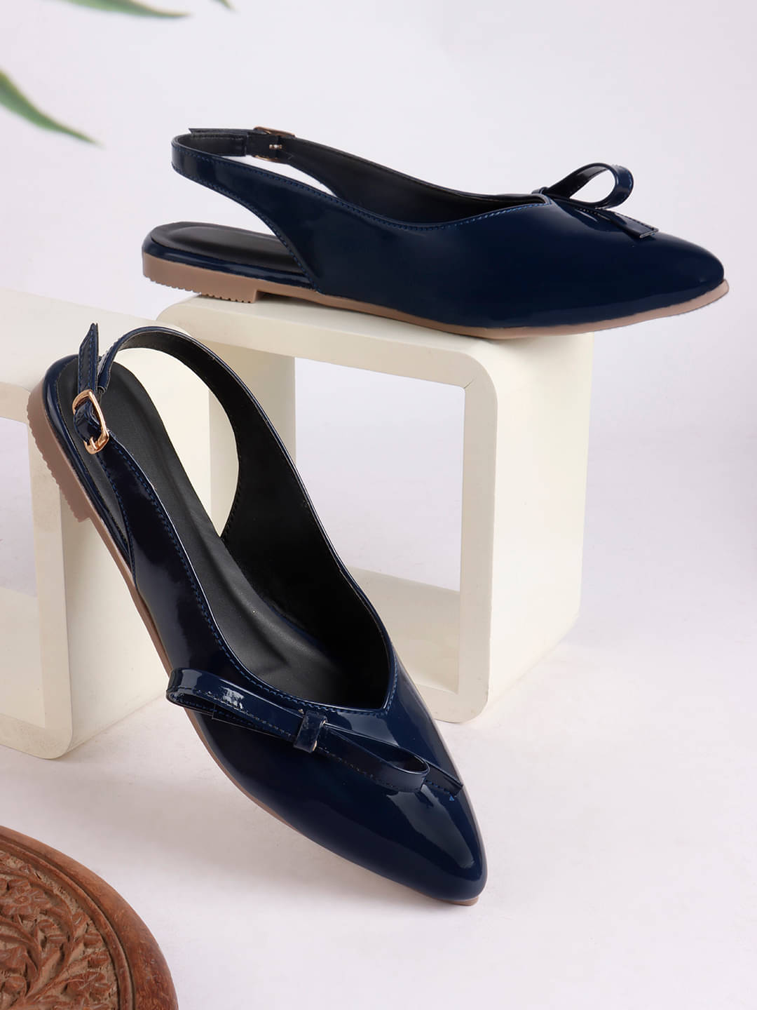     			Try me Navy Women's Flats