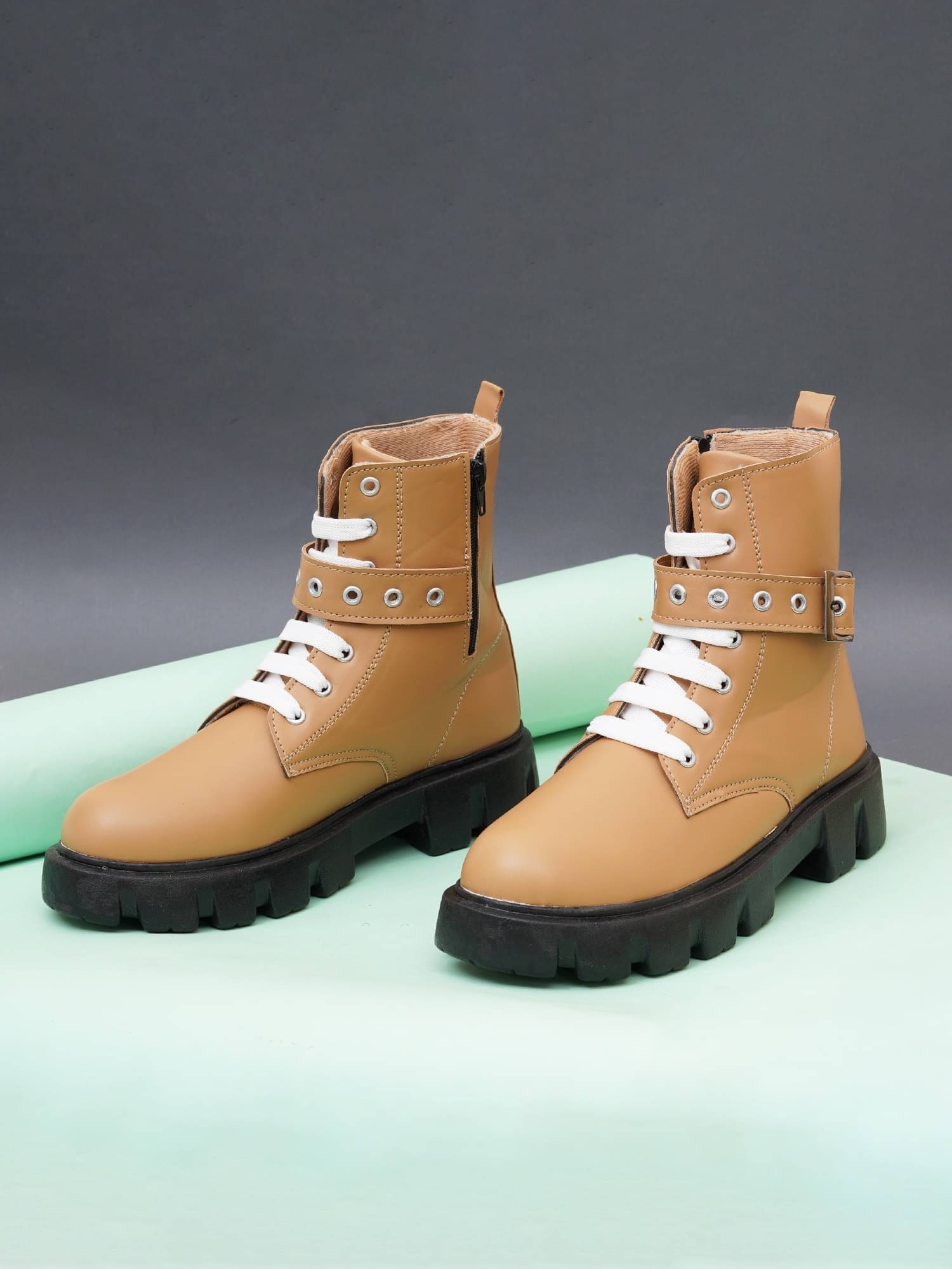 Try me Tan Women's Mid Calf Length Boots Try me Tan Women's Mid Calf Length Boots