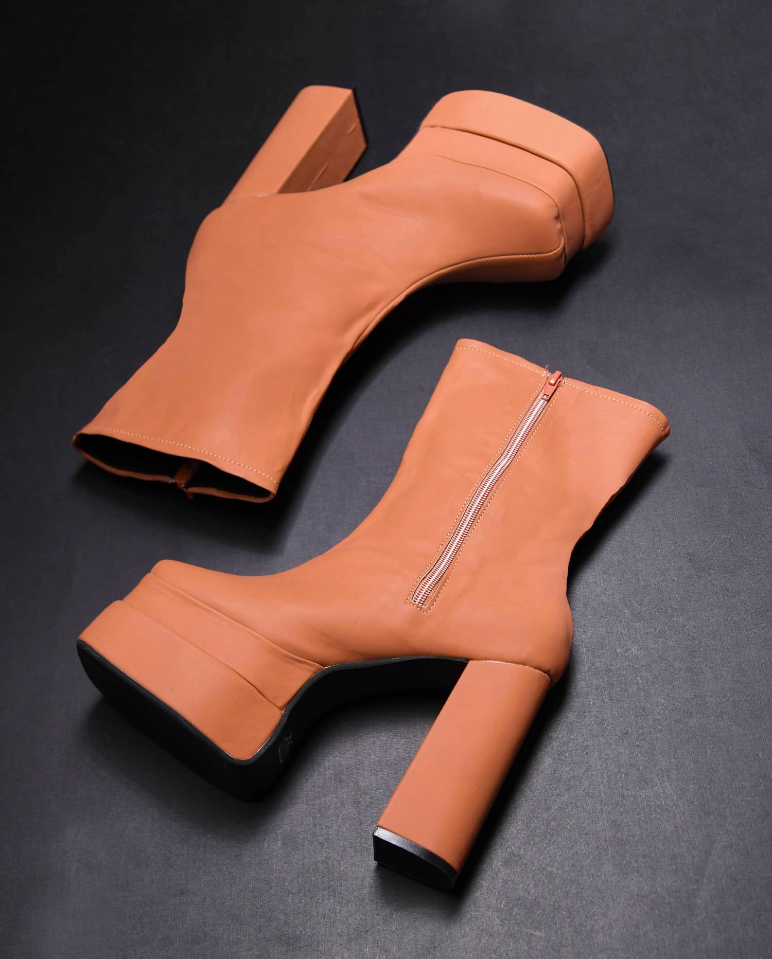     			Try me Tan Women's Mid Calf Length Boots