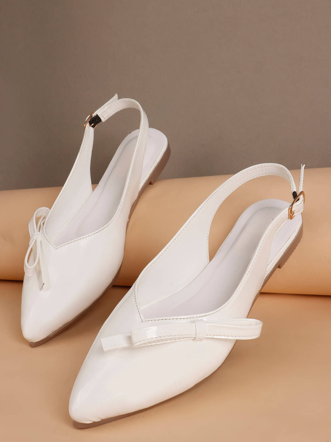     			Try me White Women's Flats