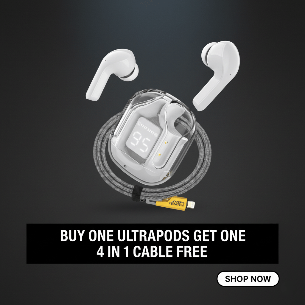     			Tws Ultrapods display bluetooth, Earbuds Pro + 4 in 1 data fast cable ,   + 4  in 1 charging cable