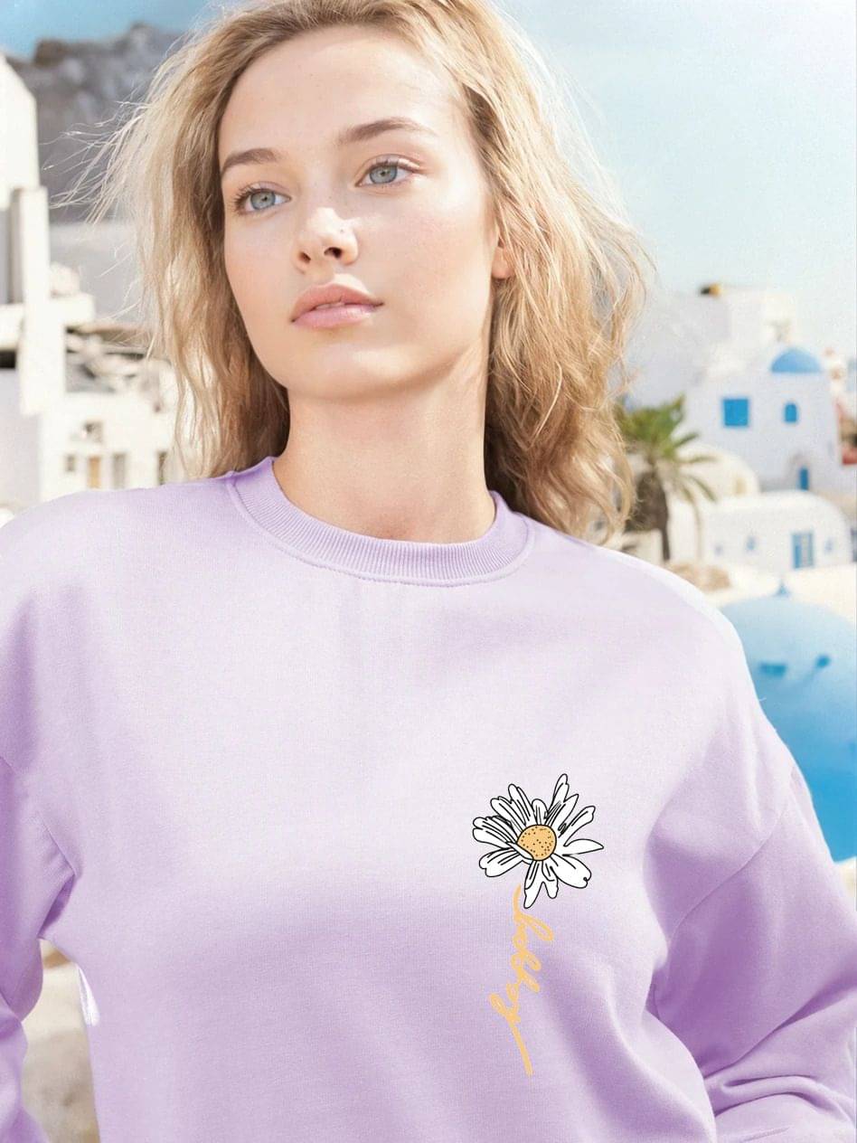     			kotty Women Fleece Round Neck Sweatshirt For Light Winters ( Purple )