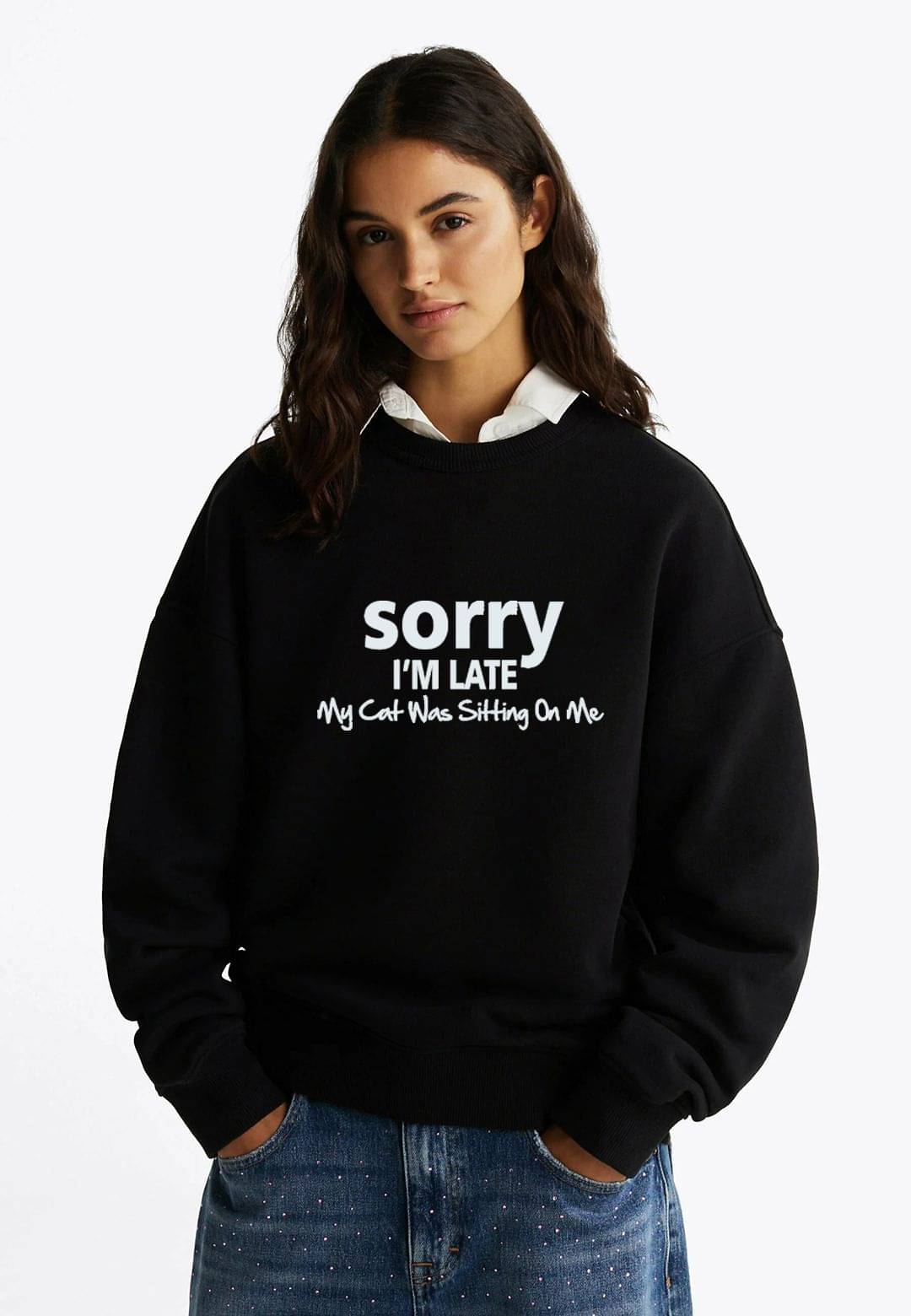     			kotty Women Fleece Round Neck Sweatshirt For Light Winters ( Black )