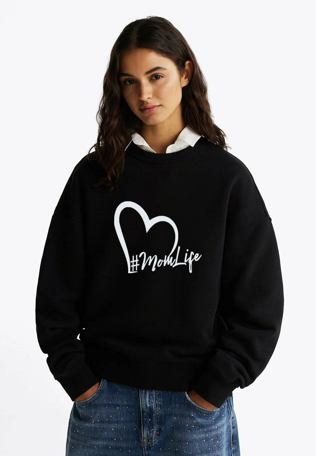     			kotty Women Fleece Round Neck Sweatshirt For Light Winters ( Black )