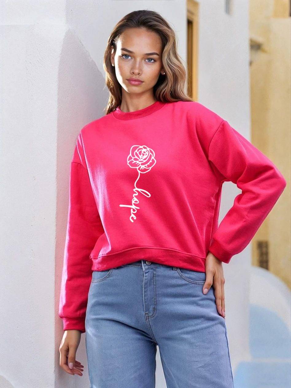 kotty Women Fleece Round Neck Sweatshirt For Light Winters ( Purple ) kotty Women Fleece Round Neck Sweatshirt For Light Winters ( Purple )