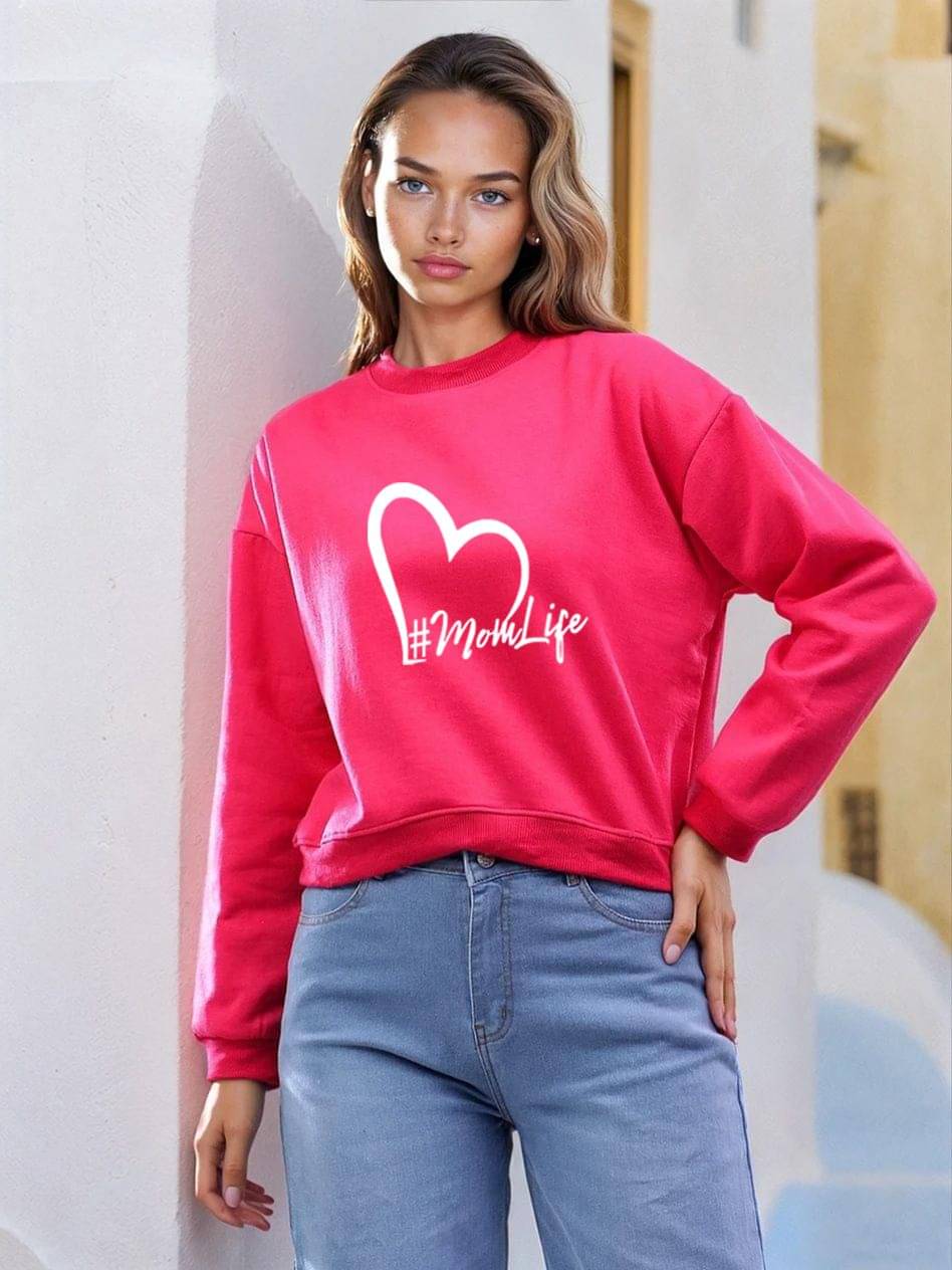 kotty Women Fleece Round Neck Sweatshirt For Light Winters ( Pink ) kotty Women Fleece Round Neck Sweatshirt For Light Winters ( Pink )