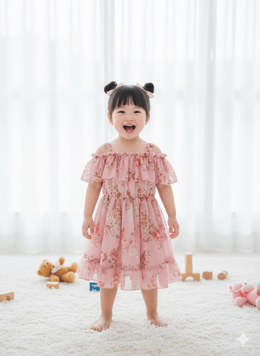 luffy luke Georgette Frock For Girls ( Pack of 1 , Lavender ) luffy luke Georgette Frock For Girls ( Pack of 1 , Lavender )