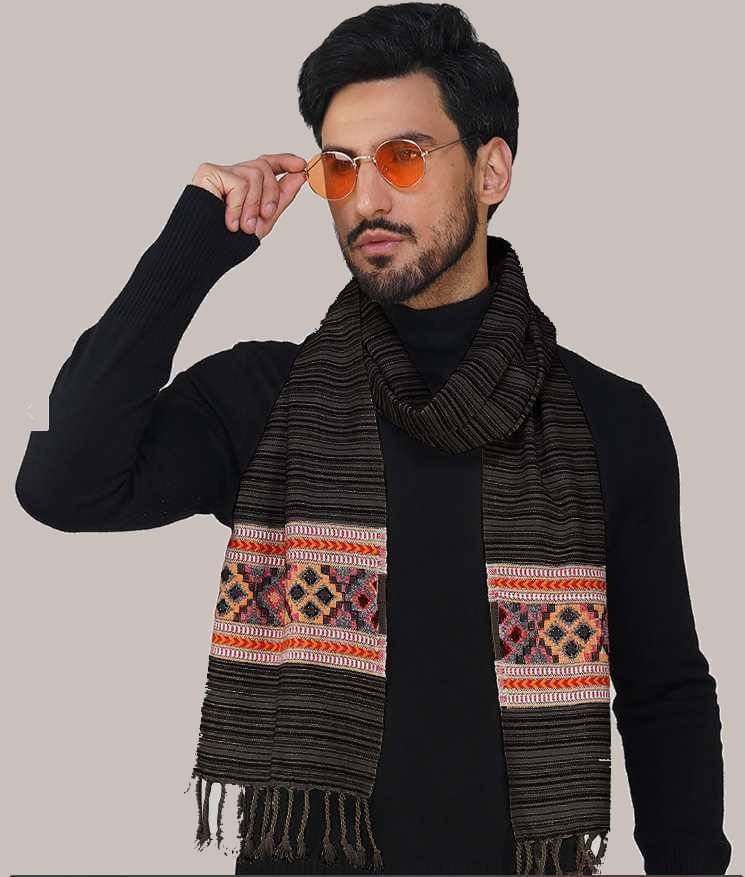     			nikline Brown Woolen Men's Shawls ( Pack of 1 )