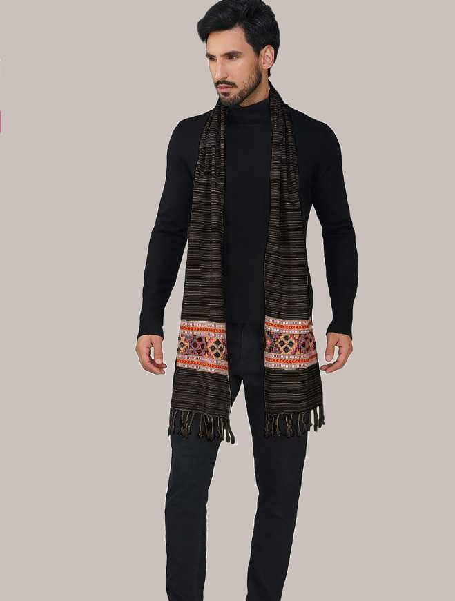     			nikline Brown Woolen Men's Shawls ( Pack of 1 )