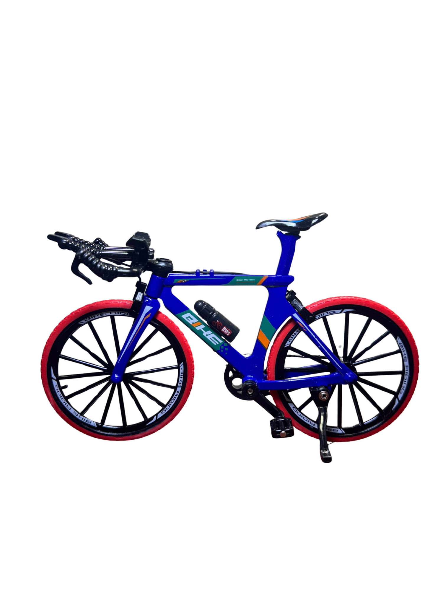     			1:10 Scale Blue Alloy Die-Cast Racing Bicycle Toy Model with Red Tires