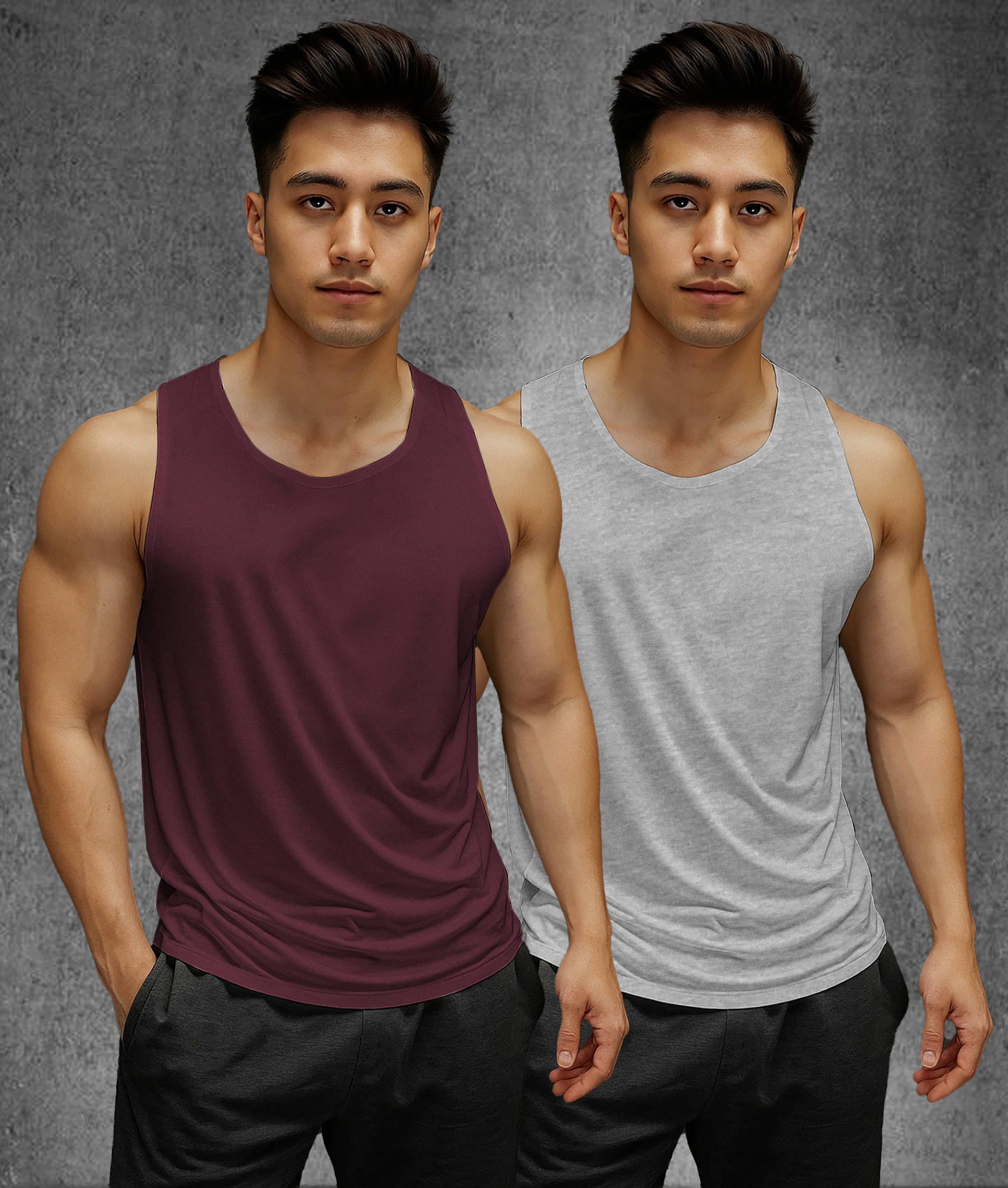     			Aiza Collection Pack of 2 Cotton Tank For Men ( Multicolor6 )