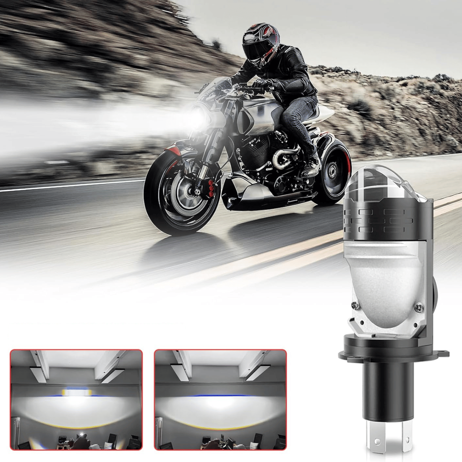 Aksmit 1PC H4 LED Headlight Bulbs Dual Lens Hi/Lo Beam Car LED Headlamp Waterproof Motorcycle Headlight Aksmit 1PC H4 LED Headlight Bulbs Dual Lens Hi/Lo Beam Car LED Headlamp Waterproof Motorcycle Headlight