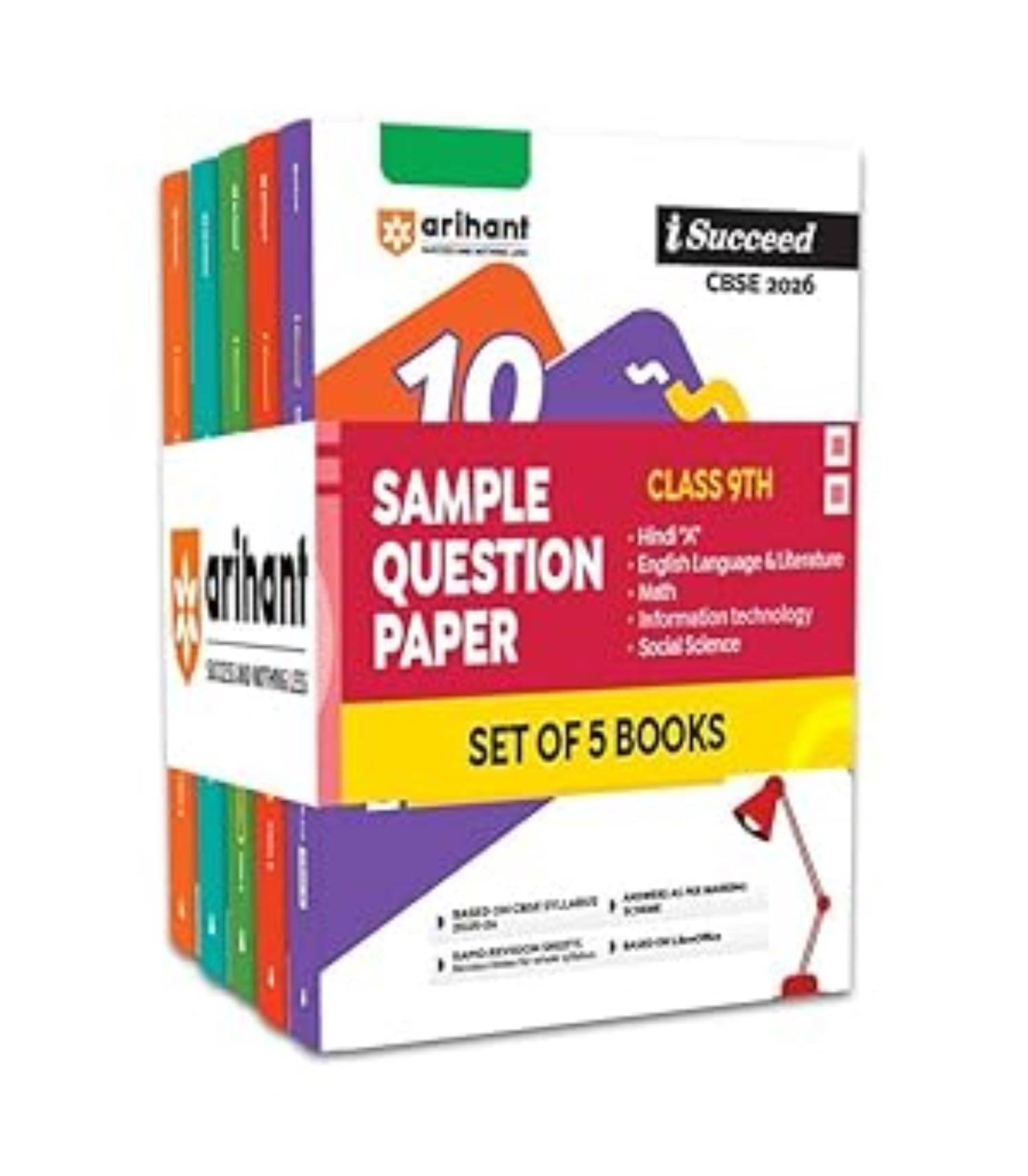     			Arihant CBSE Sample Question Papers Class 9 Exam 2026 | Hindi "A" , English, Math, Information technology, Social Science Set of 5 Books