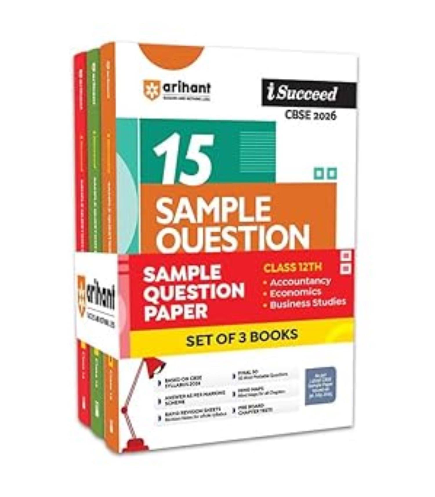     			Arihant I Succeed CBSE Sample Question Papers Class 12 Exam 2026 | Accountancy, Economics,Business Studies Set of 3 Books | 15 Sample Papers