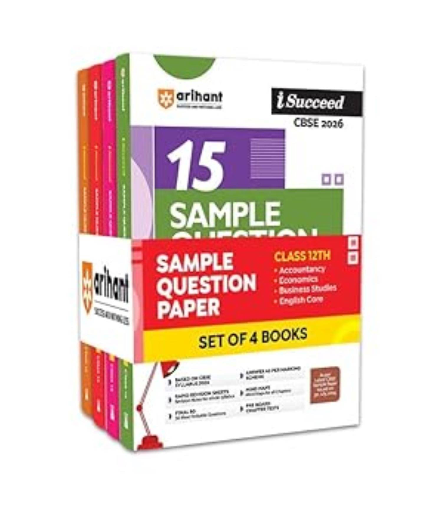     			Arihant I Succeed CBSE Sample Question Papers Class 12 Exam 2026 | Accountancy, Economics,Business Studies & English Core Set of 4 Books