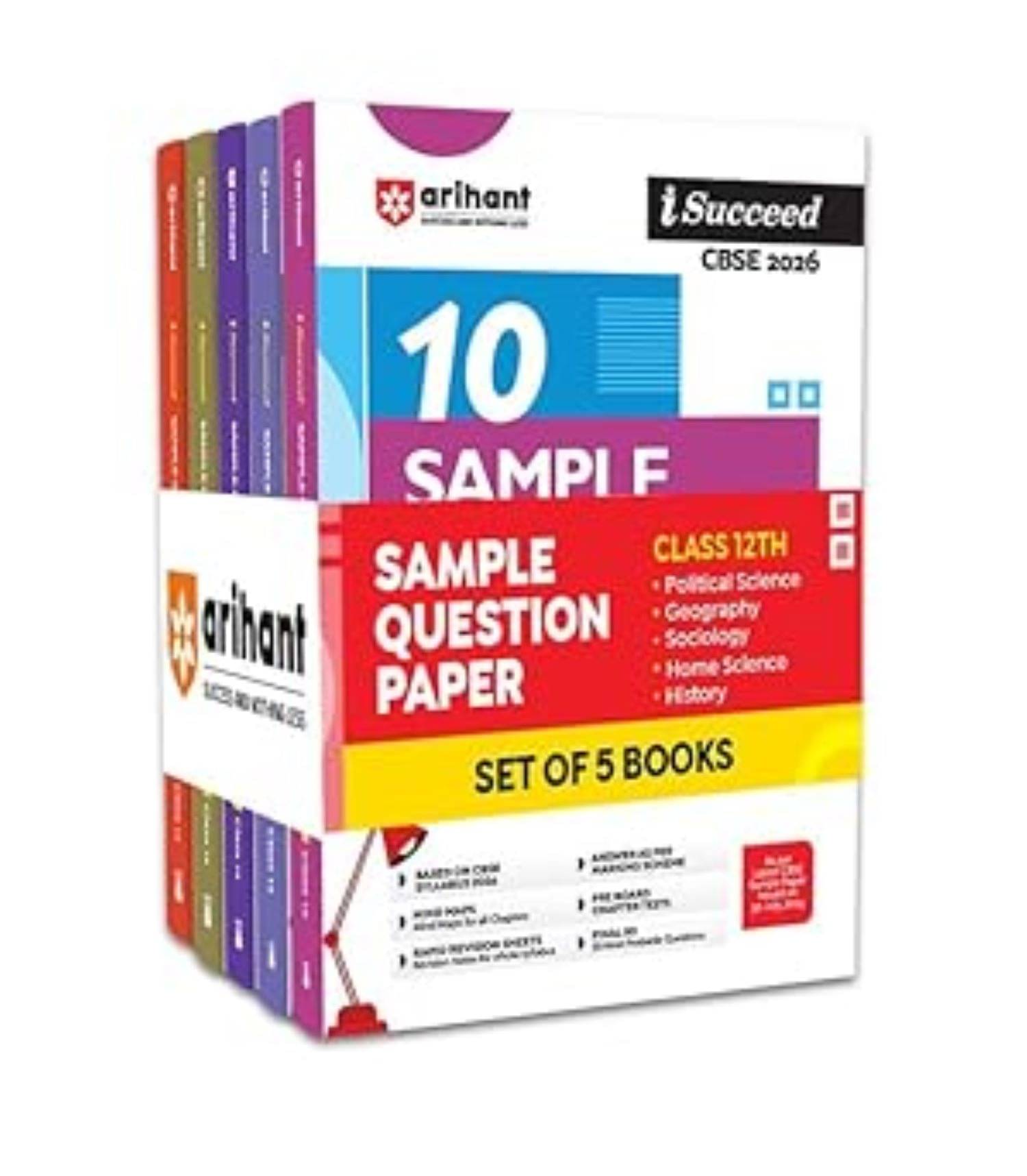 Arihant I Succeed CBSE Sample Question Papers Class 12 Exam 2026 | Political Science, Geography, Sociology, Home Science & History Set of 5 Books Arihant I Succeed CBSE Sample Question Papers Class 12 Exam 2026 | Political Science, Geography, Sociology, Home Science & History Set of 5 Books