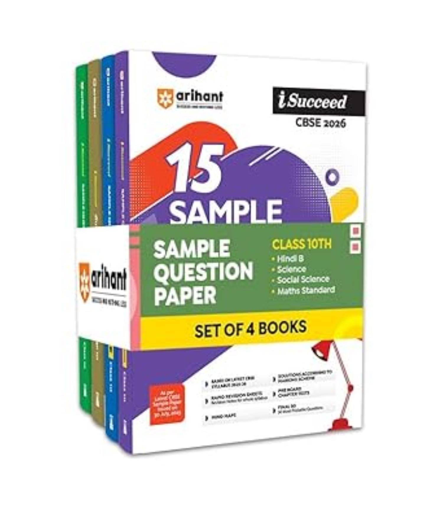     			Arihant I Succeed CBSE Sample Question Papers Class 10 Exam 2026 | Science, Social Science, Maths Standard & Hindi "B" Set of 4 Books