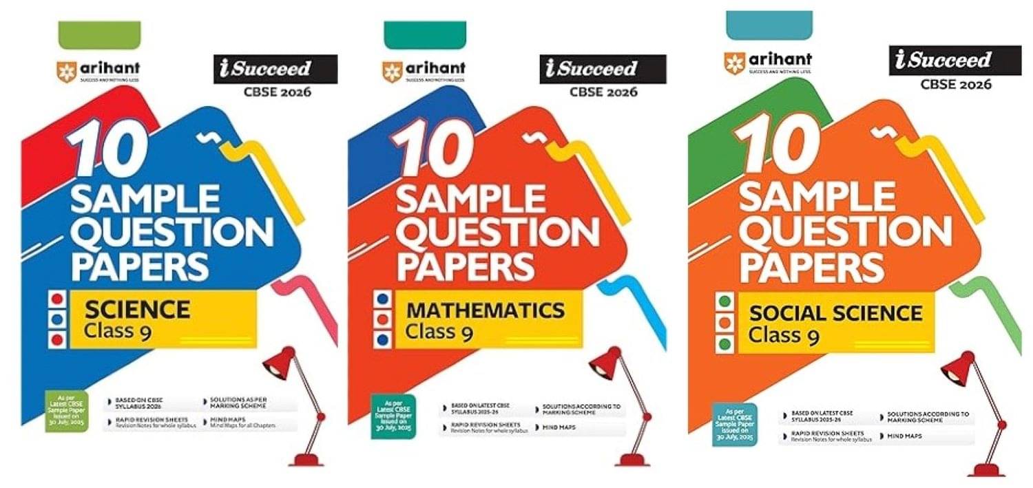     			Arihant I Succeed CBSE Sample Question Papers Class 9 Science, Social Science & Mathematics Exam 2026 | 10 Sample Papers