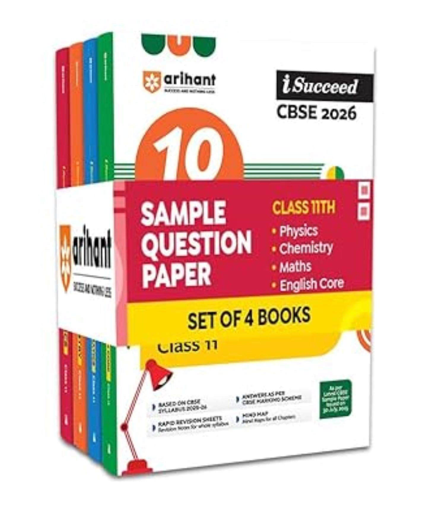    			Arihant I Succeed CBSE Sample Question Papers Class 11 Exam 2026 | Physics, Chemistry, math, English Core Set of 4 Books