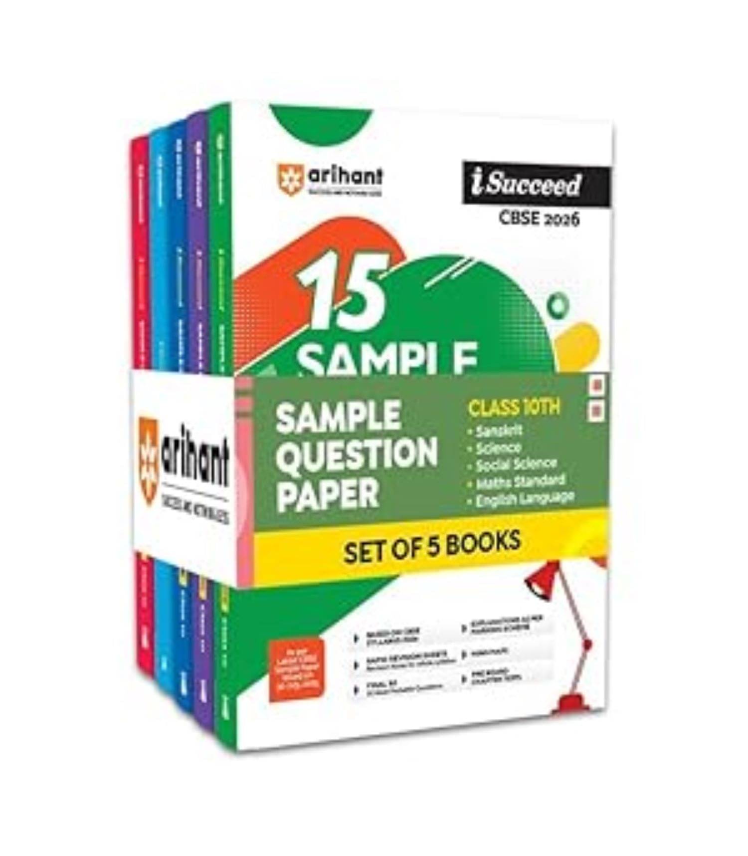     			Arihant I Succeed CBSE Sample Question Papers Class 10 Exam 2026 | Science, Social Science, Maths Standard,English Language & Sanskrit Set of 5 Books