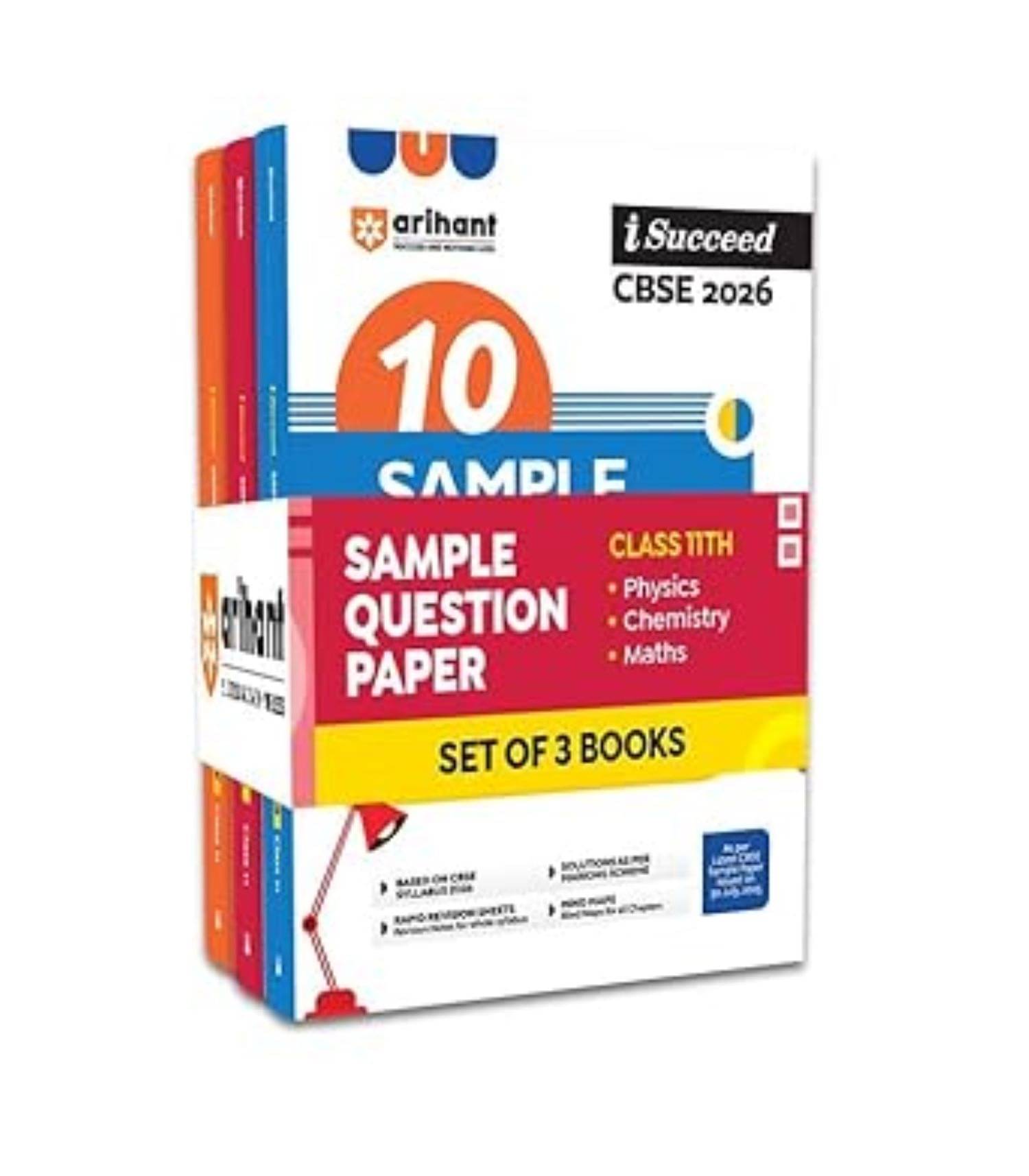     			Arihant I Succeed CBSE Sample Question Papers Class 11 Exam 2026 | Physics, Chemistry, Math Set of 3 Books | 15 Sample Papers