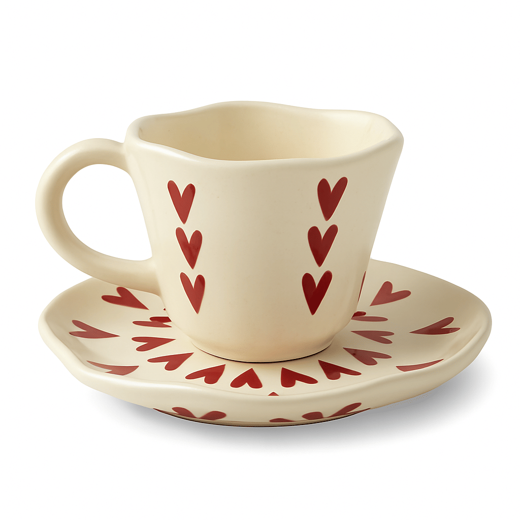     			Athena Home Coffee mug & saucer combo Textured Ceramic Coffee Set 200 ml ( Pack of 1 )
