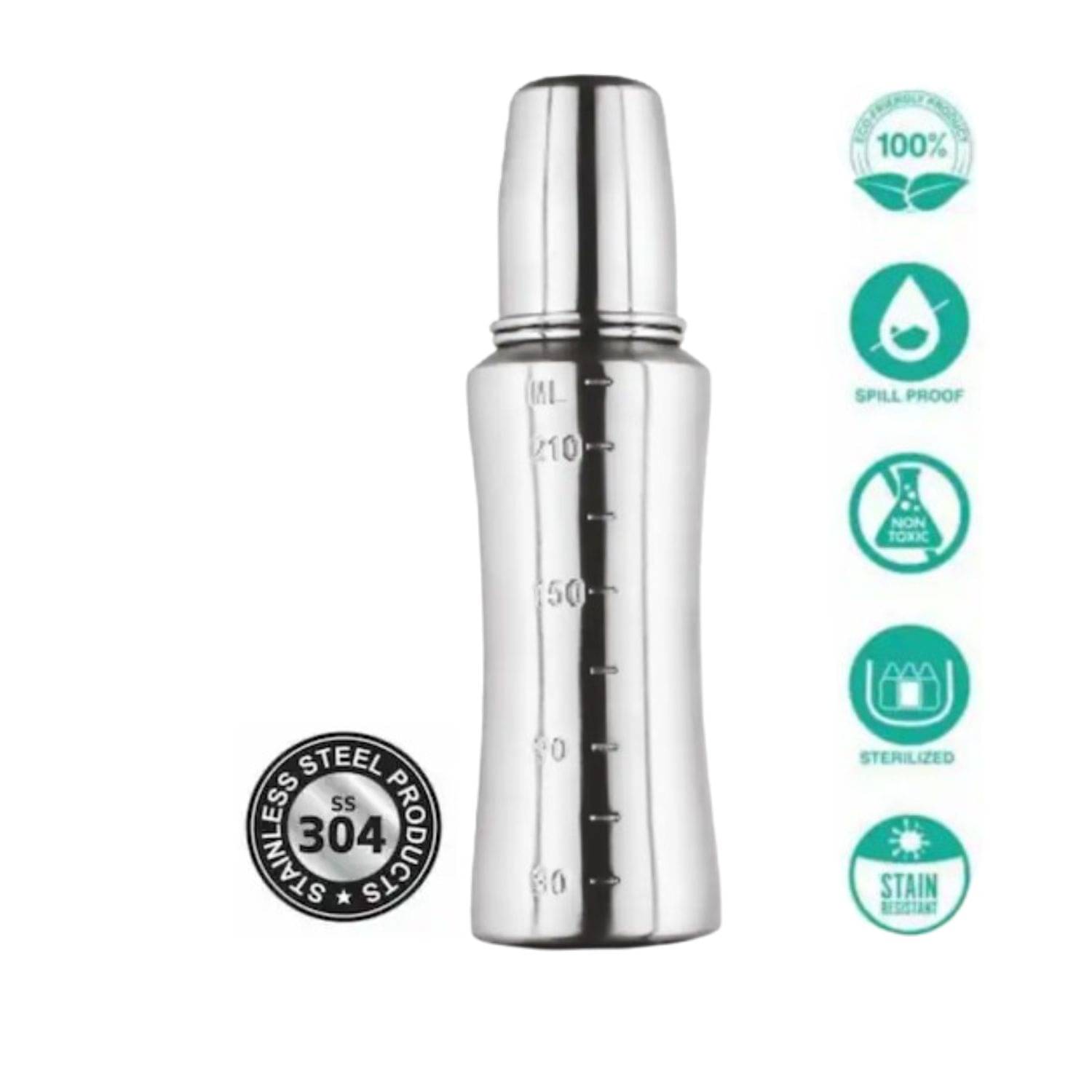     			BCD 240 Silver Feeding Bottle ( Pack of 1 )