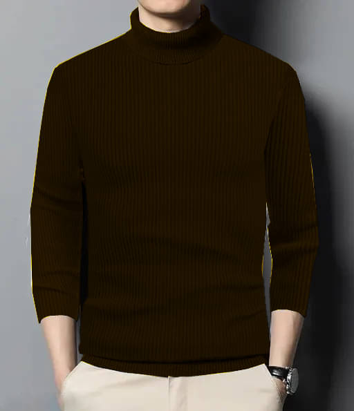 CAT BUNNY Woollen High Neck Men's Sweatshirt - Coffee ( Pack of 1 ) CAT BUNNY Woollen High Neck Men's Sweatshirt - Coffee ( Pack of 1 )