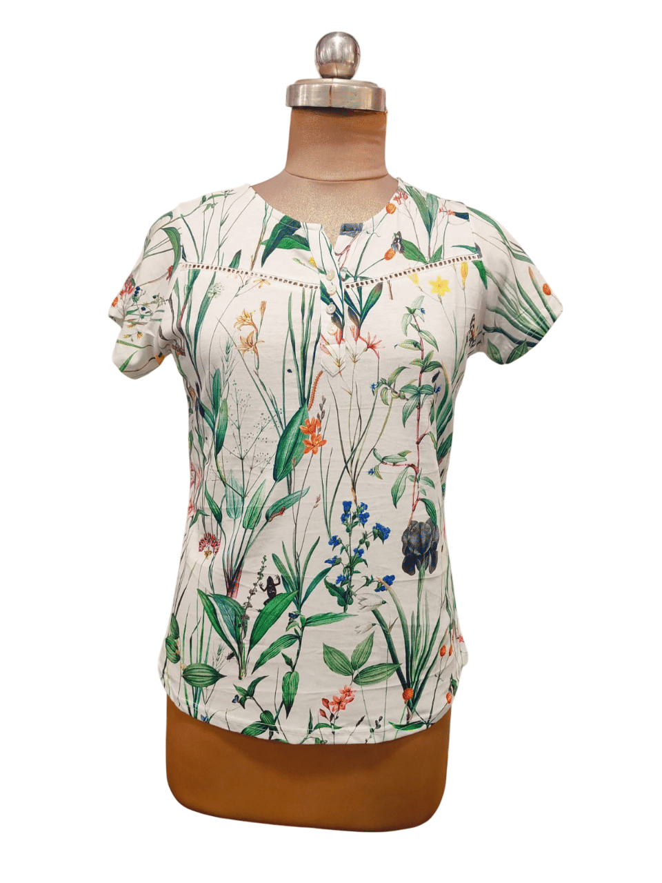 CIEARO VINTAGE Women's Cotton Regular Top ( Off White ) CIEARO VINTAGE Women's Cotton Regular Top ( Off White )