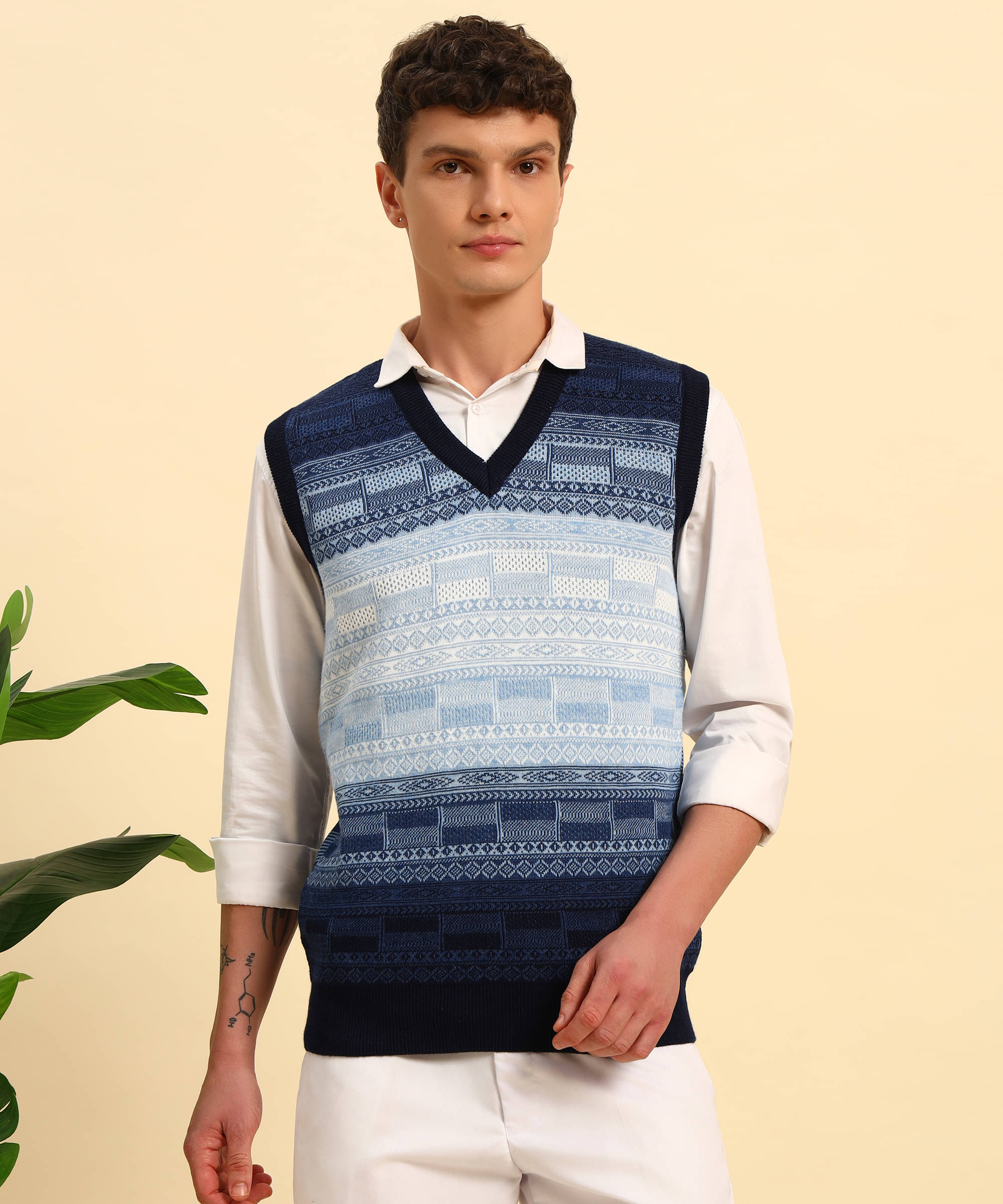 Canblar Woollen Blend V-Neck Men's Full Sleeves Pullover Sweater - Blue ( Pack of 1 ) Canblar Woollen Blend V-Neck Men's Full Sleeves Pullover Sweater - Blue ( Pack of 1 )