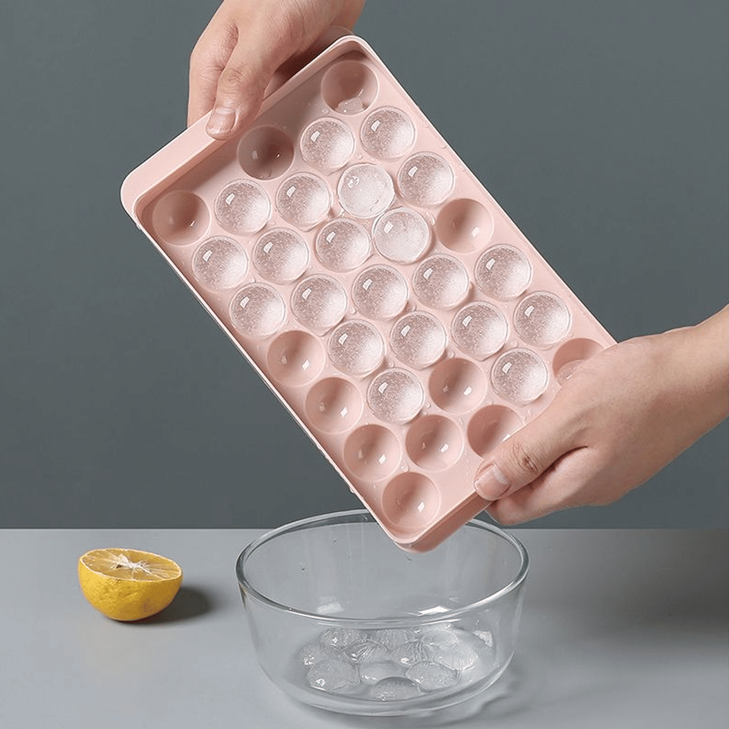     			Cavity Ice Trays for Freezer, Ice Cube Tray, Ice Cube Tray with lid, Round ice Cube Tray