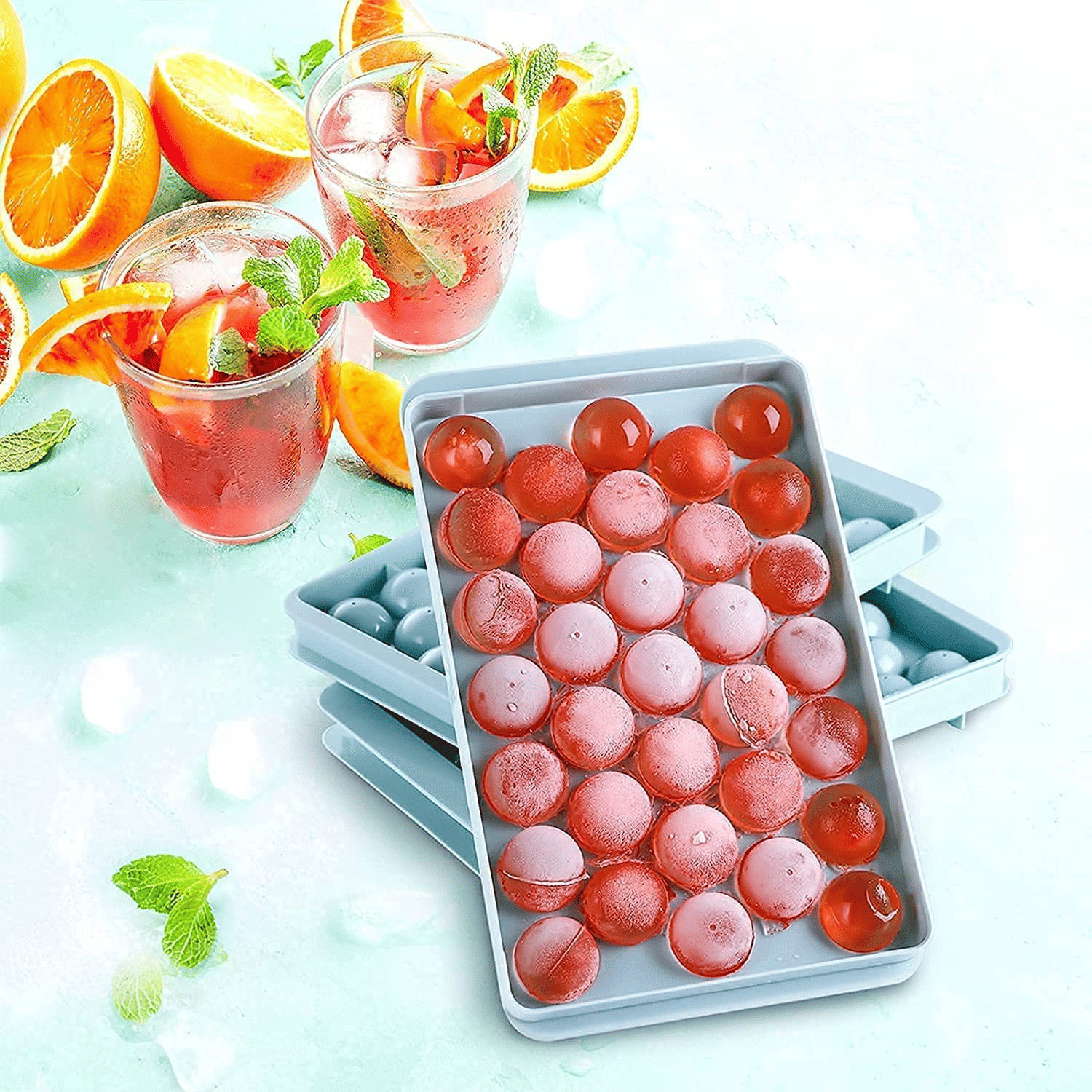     			Cavity Ice Trays for Freezer, Ice Cube Tray, Ice Cube Tray with lid, Round ice Cube Tray