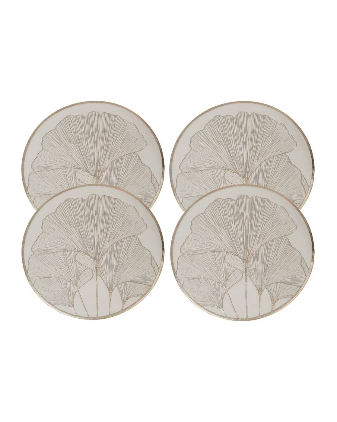     			Dakshya Industries PVC Floral Round Table Mats ( 38 cm x 38 cm ) Pack of 4 - Gold
