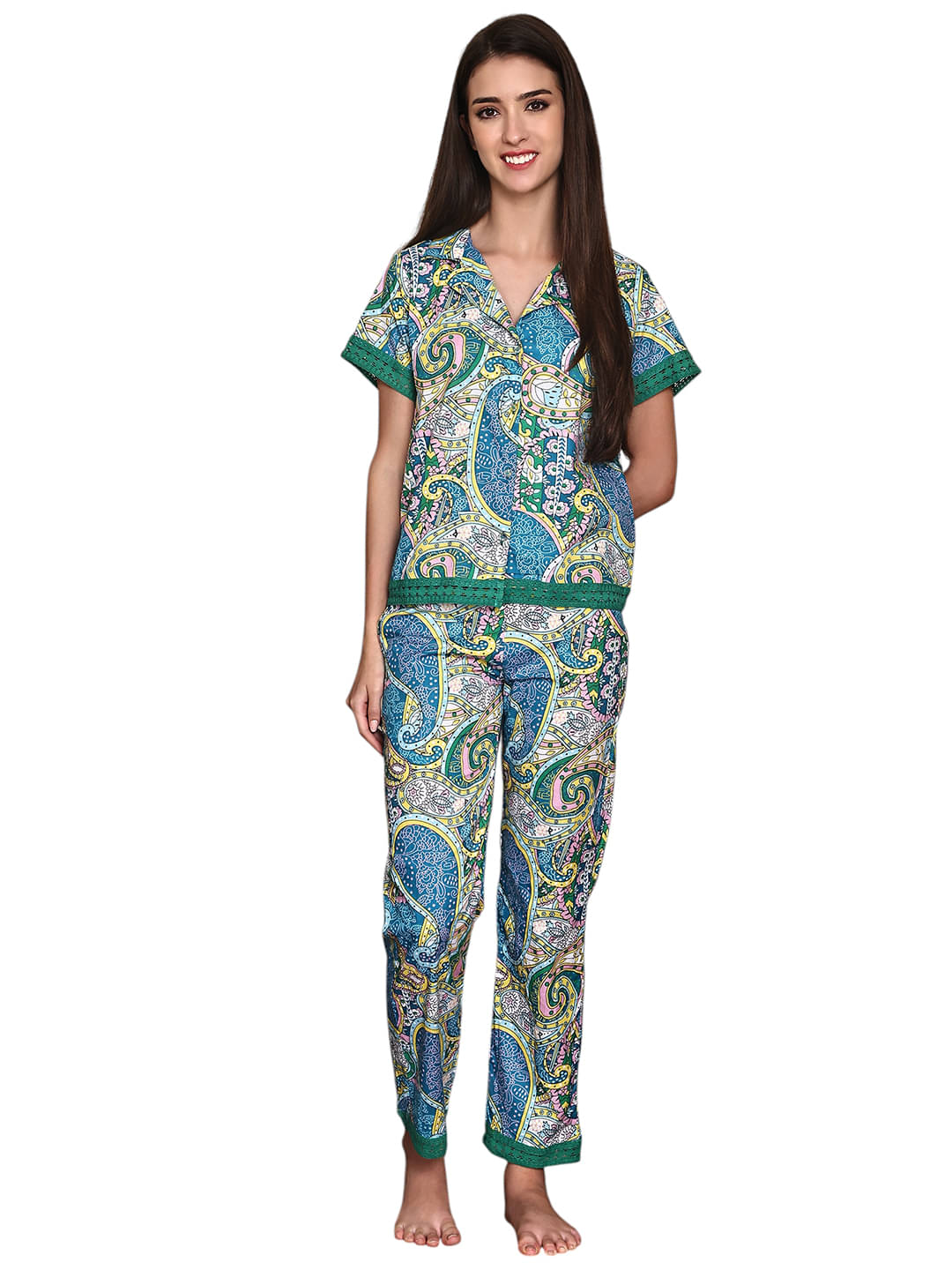     			Dress Craft Cotton Printed Women Shirt with Pyjama ( Multicolor )