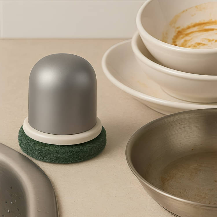     			Dust N Shine Heavy-Duty Kitchen Scrubber with Grip Handle – Cookware Cleaning Pad for Burnt Pots, Pans & Utensils (1 Pc)