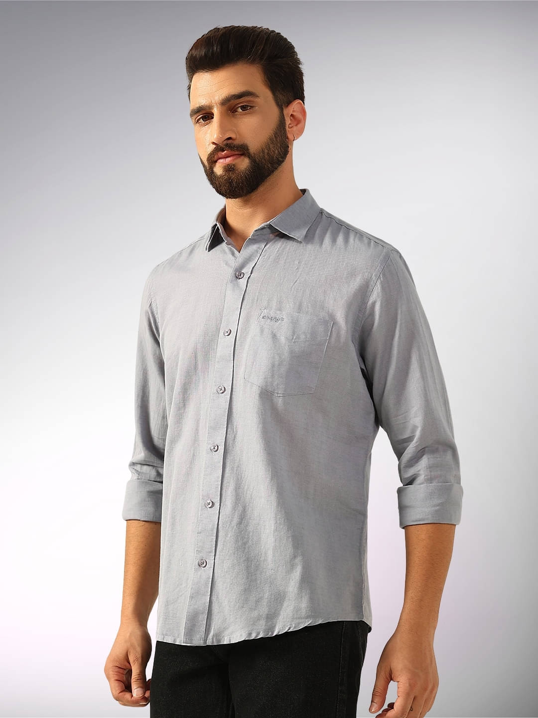 ENSPYR 100% Cotton Regular Fit Solids Full Sleeves Men's Casual Shirt - Grey ( Pack of 1 ) ENSPYR 100% Cotton Regular Fit Solids Full Sleeves Men's Casual Shirt - Grey ( Pack of 1 )