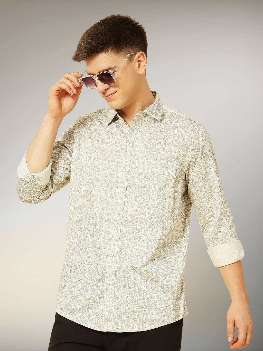 ENSPYR 100% Cotton Regular Fit Printed Full Sleeves Men's Casual Shirt - Green ( Pack of 1 ) ENSPYR 100% Cotton Regular Fit Printed Full Sleeves Men's Casual Shirt - Green ( Pack of 1 )