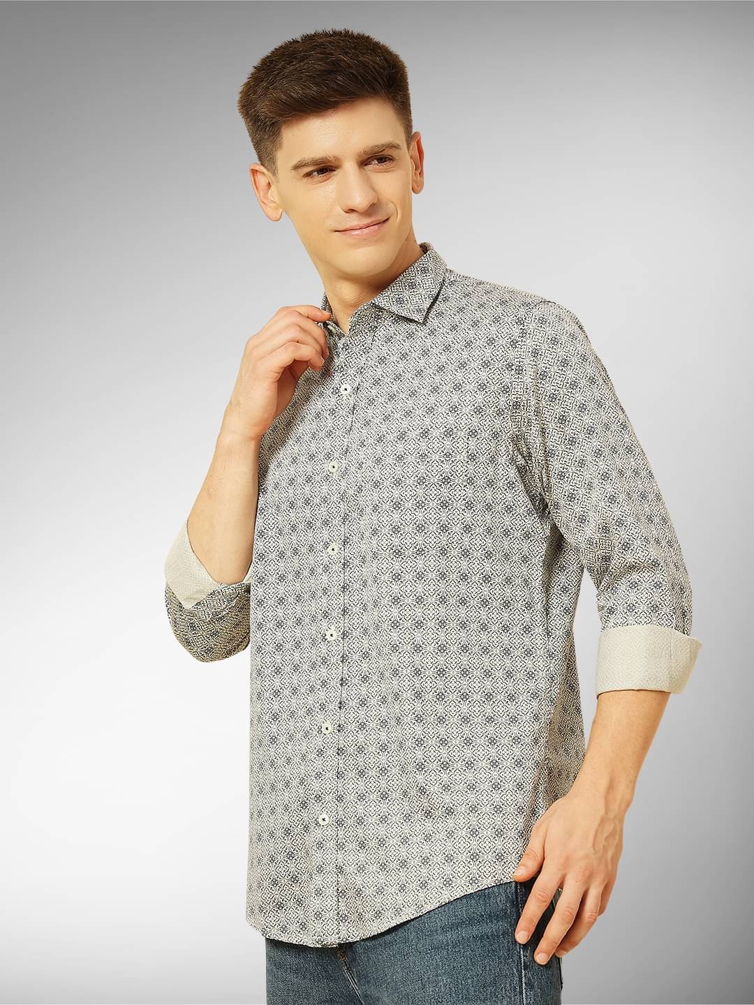 ENSPYR 100% Cotton Regular Fit Printed Full Sleeves Men's Casual Shirt - Black ( Pack of 1 ) ENSPYR 100% Cotton Regular Fit Printed Full Sleeves Men's Casual Shirt - Black ( Pack of 1 )