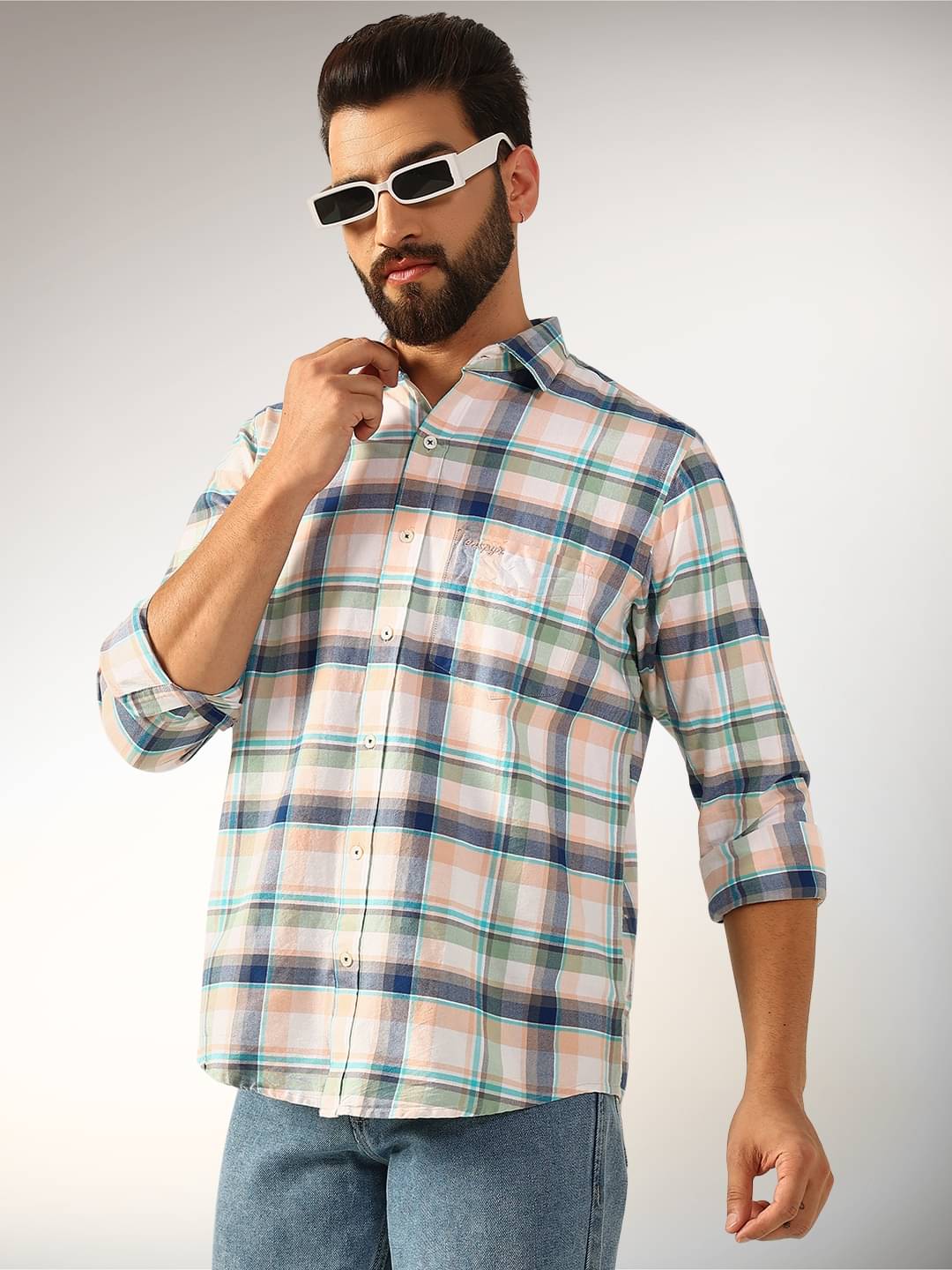 ENSPYR 100% Cotton Regular Fit Checks Full Sleeves Men's Casual Shirt - Orange ( Pack of 1 ) ENSPYR 100% Cotton Regular Fit Checks Full Sleeves Men's Casual Shirt - Orange ( Pack of 1 )