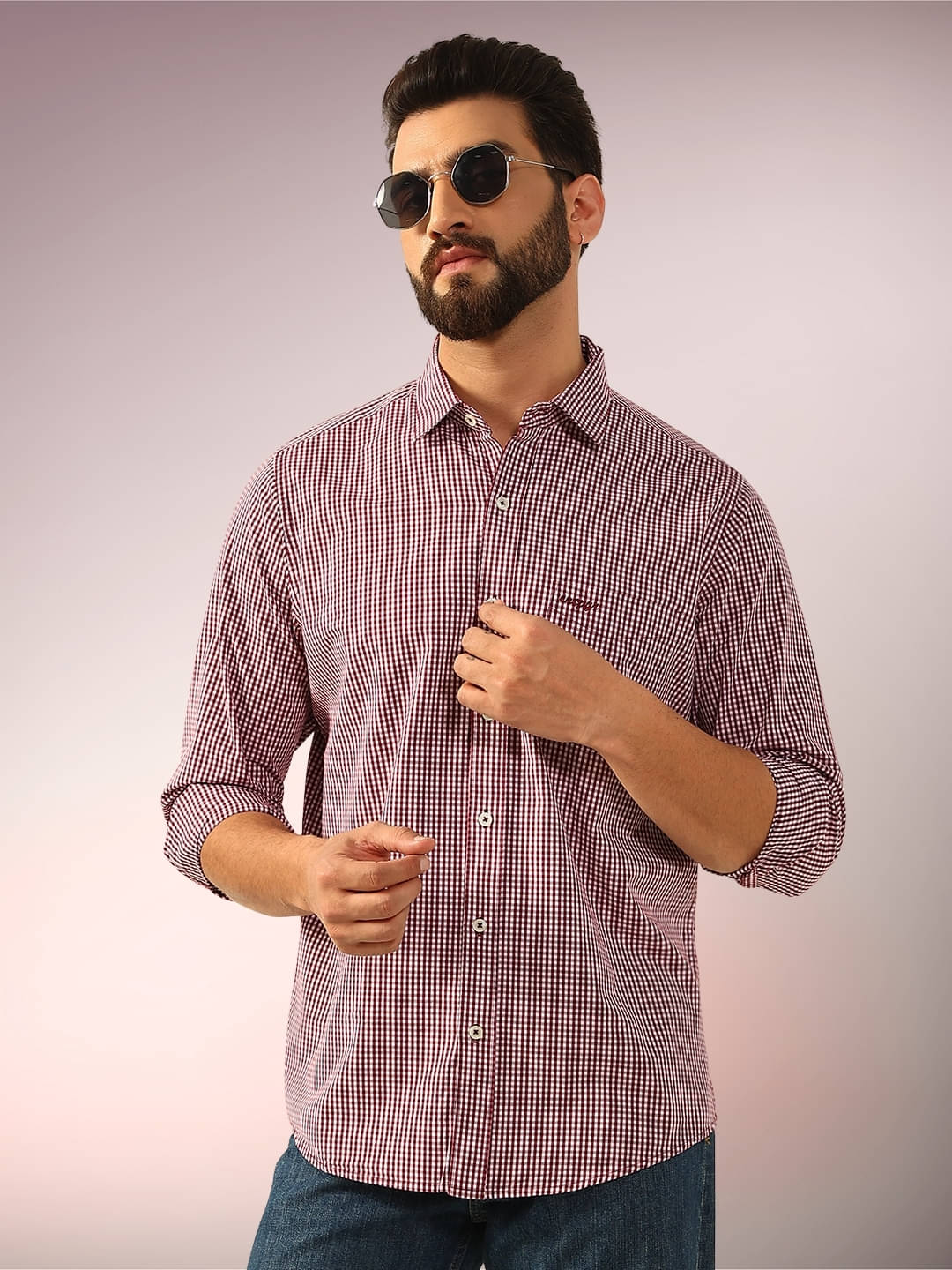ENSPYR 100% Cotton Regular Fit Checks Full Sleeves Men's Casual Shirt - Maroon ( Pack of 1 )     			ENSPYR 100% Cotton Regular Fit Checks Full Sleeves Men's Casual Shirt - Maroon ( Pack of 1 )