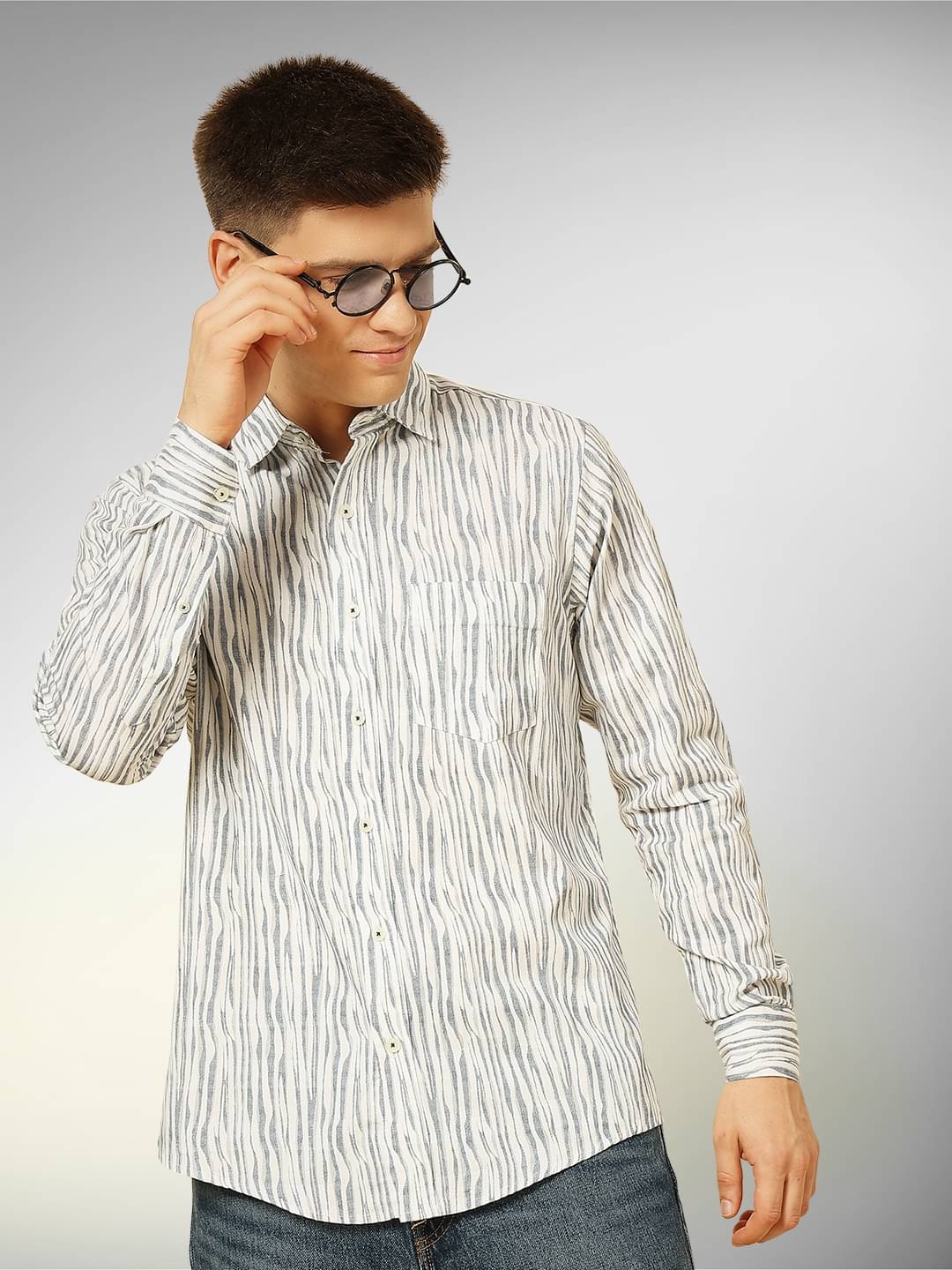 ENSPYR 100% Cotton Regular Fit Printed Full Sleeves Men's Casual Shirt - Blue ( Pack of 1 ) ENSPYR 100% Cotton Regular Fit Printed Full Sleeves Men's Casual Shirt - Blue ( Pack of 1 )