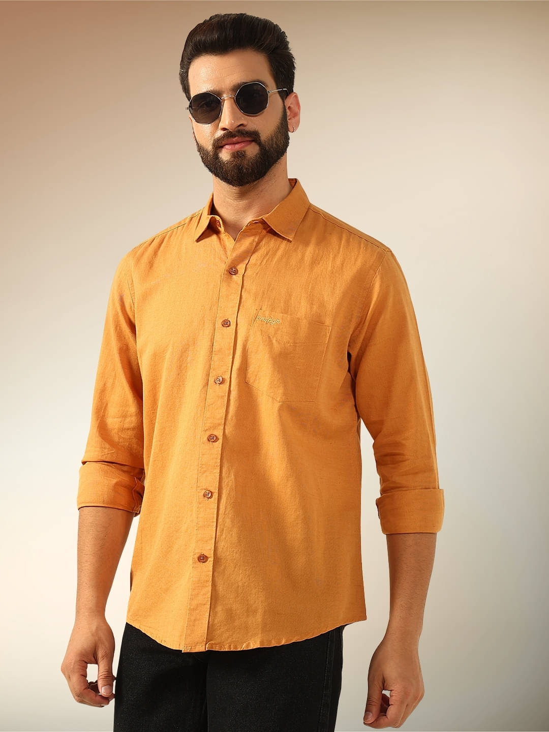 ENSPYR 100% Cotton Regular Fit Solids Full Sleeves Men's Casual Shirt - Mustard ( Pack of 1 ) ENSPYR 100% Cotton Regular Fit Solids Full Sleeves Men's Casual Shirt - Mustard ( Pack of 1 )