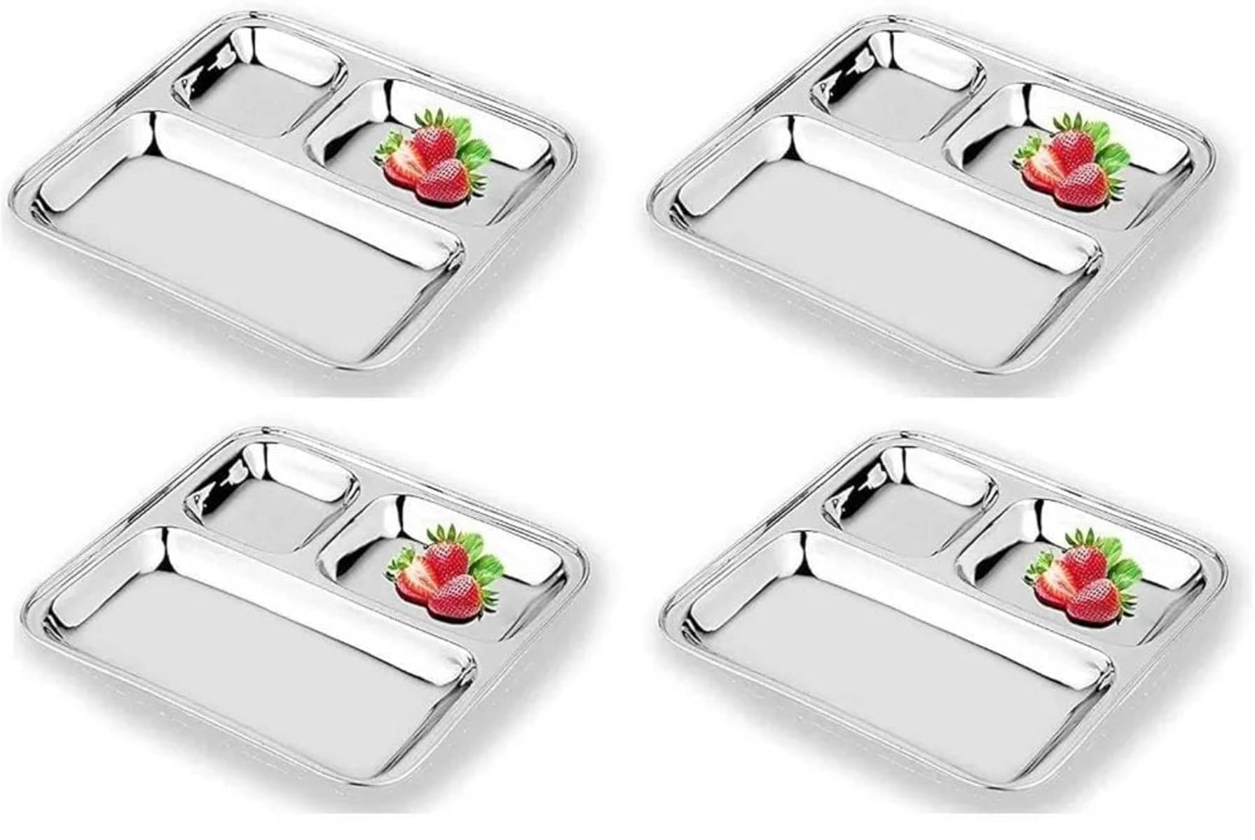FROTOOL 4 Pcs Stainless Steel Silver Partition Plate FROTOOL 4 Pcs Stainless Steel Silver Partition Plate