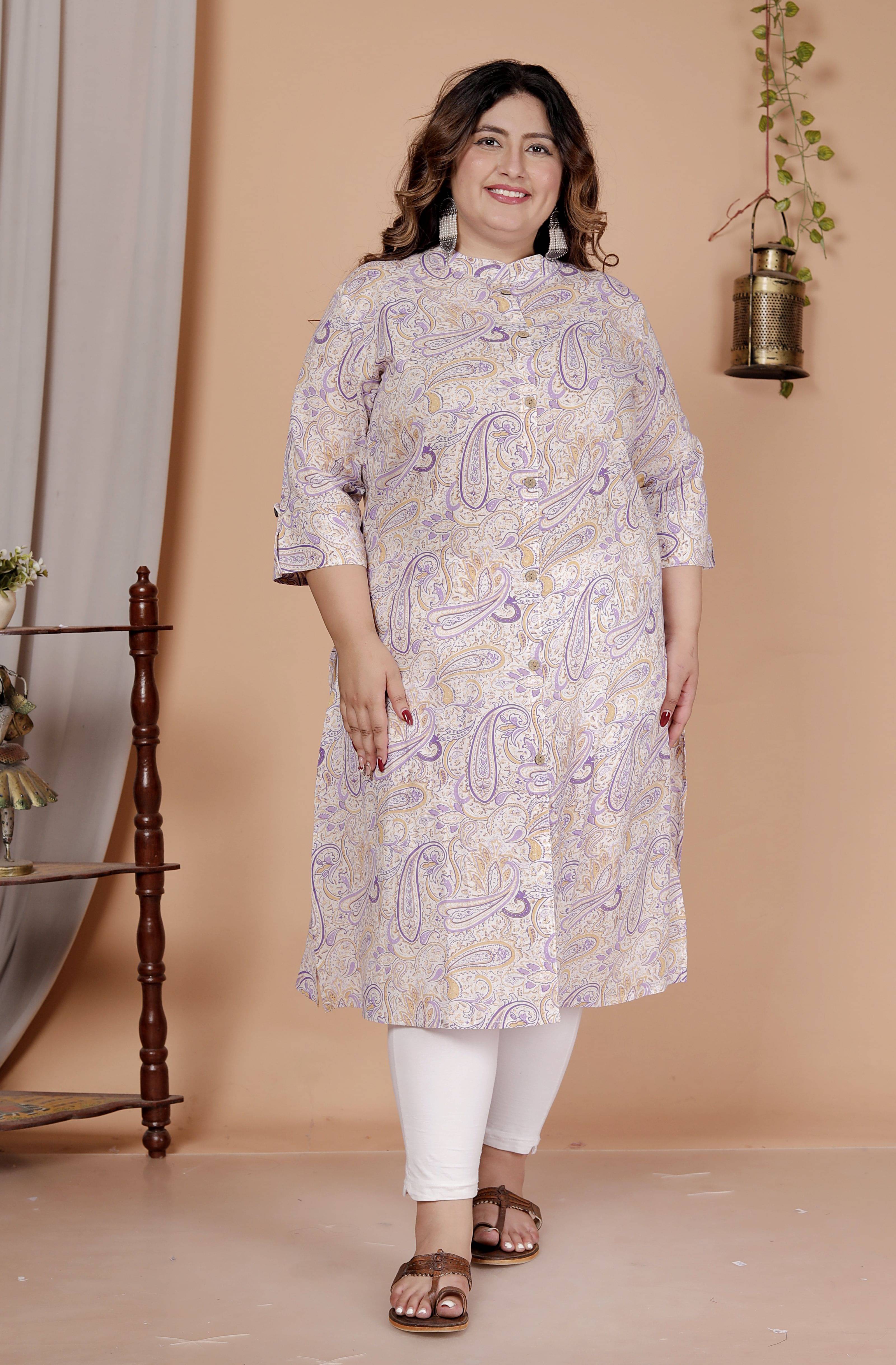     			Gyapti Women Cotton Printed A-line Kurti ( Peach )