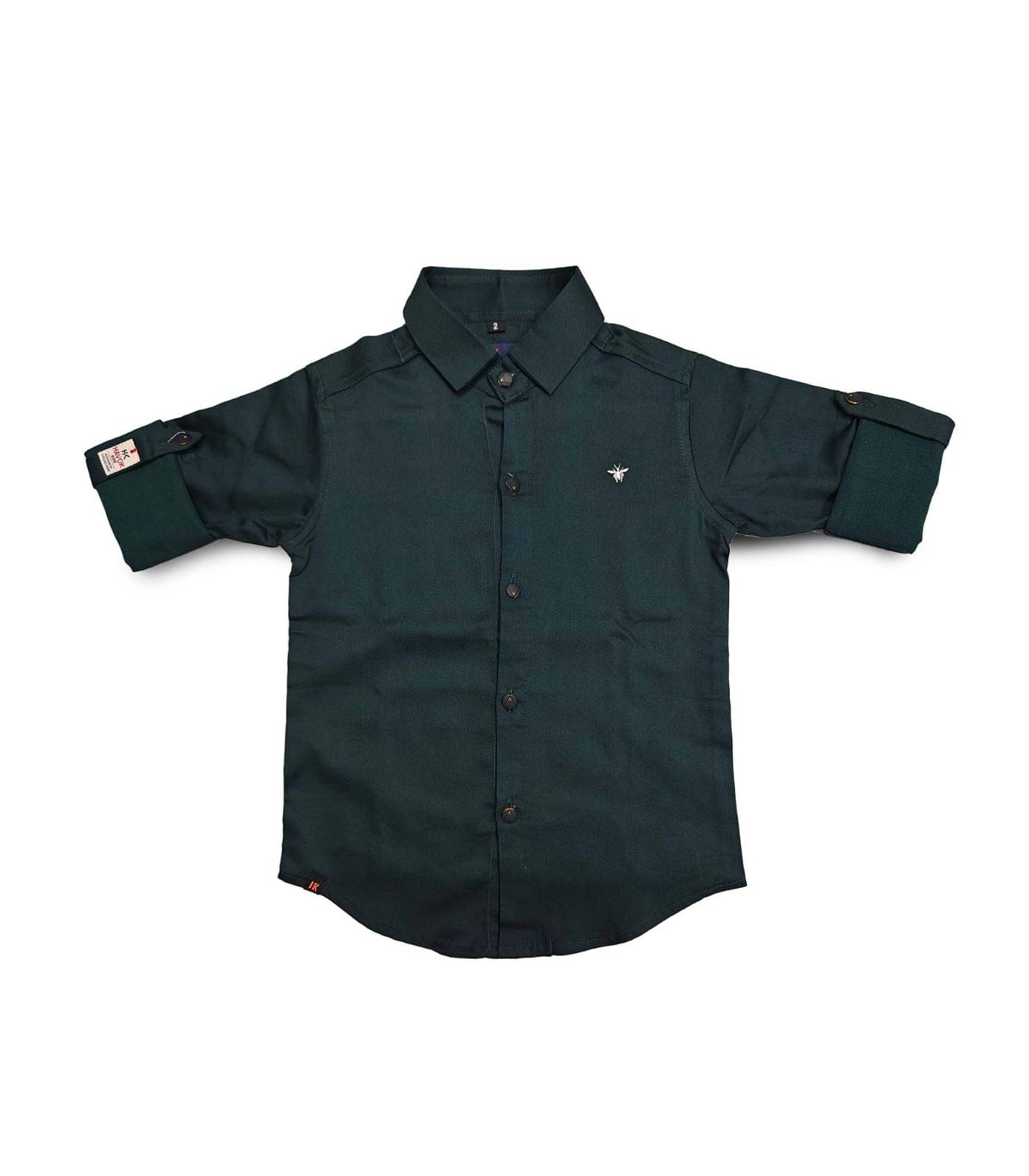 HAVOK KIDS Pack of 1 Boys Cotton Blend Full Sleeves Shirt ( Green ) HAVOK KIDS Pack of 1 Boys Cotton Blend Full Sleeves Shirt ( Green )