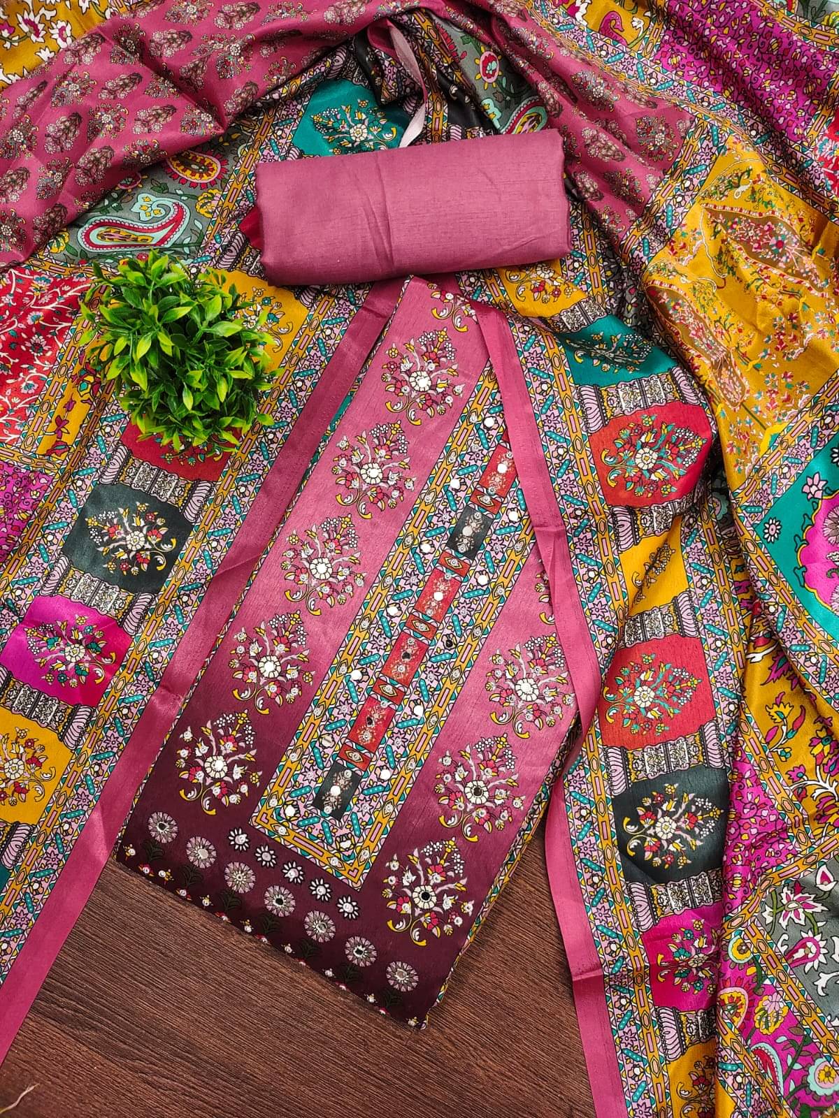 HL SILKMILLS Women Silk Blend Unstitched Dress Material ( Pink )     			HL SILKMILLS Women Silk Blend Unstitched Dress Material ( Pink )